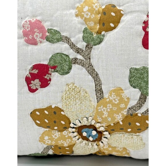 The Home Quilted Look Zipper Pillow Sham Floral Green Gingham Trim & Backing NWT - Picture 14 of 14